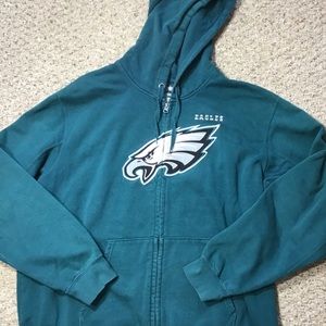 NFL Team Apparel Philadelphia Eagles Full Zip Hoodie Teal XL